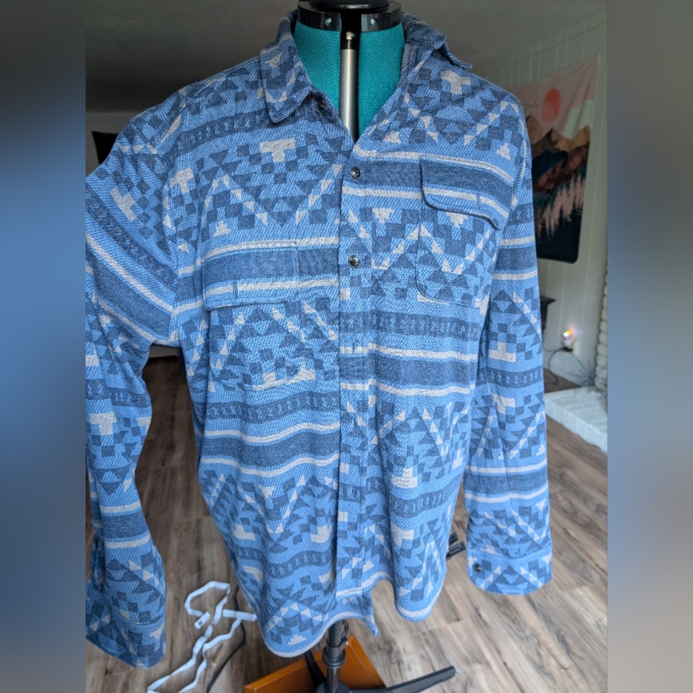 Byellowtail x Faherty Legend Flannel-Jacquard Shirt - Blue